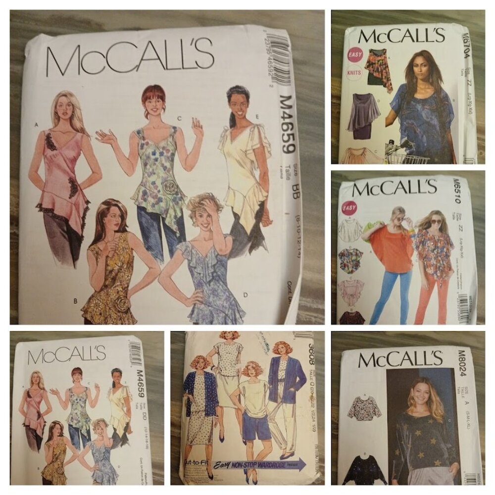 McCall's Sewing Patterns Apparel Tops Blouses Skirts Pants XS-Plus sizes Fem